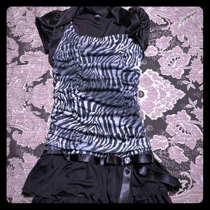 Zebra stripped above knee kids dress size 12